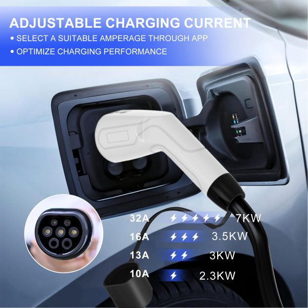 Cargador Portátil Tipo 2 para Auto Eléctrico 3.5kW Regulable (6A a 16A) – Cable 5m