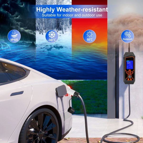 Cargador Portátil Tipo 2 para Auto Eléctrico 3.5kW Regulable (6A a 16A) – Cable 5m