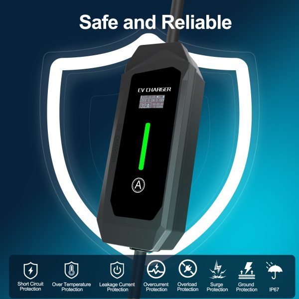 Cargador Portátil para Auto Eléctrico Tipo 2 | 3.5kW | 16A | Cable 5m | Uso Doméstico