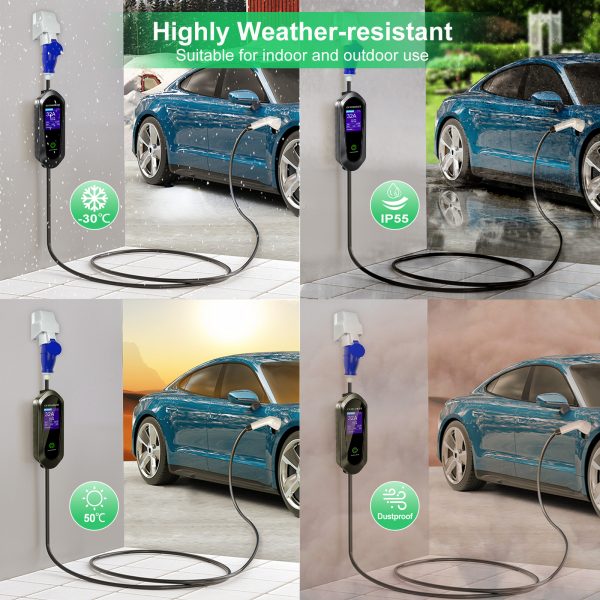Cargador Portátil para Auto Eléctrico Tipo 2 3.5kW 16A con App | Cable 5M