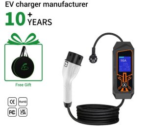 Cargador Portátil Tipo 2 para Auto Eléctrico 3.5kW Regulable (6A a 16A) – Cable 5m