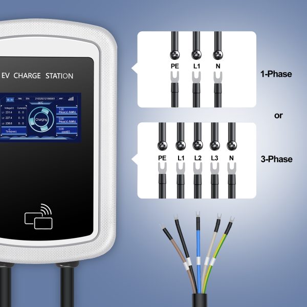 Conexión monofásica y trifásica Wallbox EV compatible con instalación monofásica y trifásica