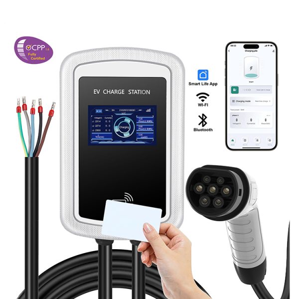 Wallbox EV inteligente Cargador Wallbox EV inteligente con WiFi, Bluetooth y tarjeta RFID